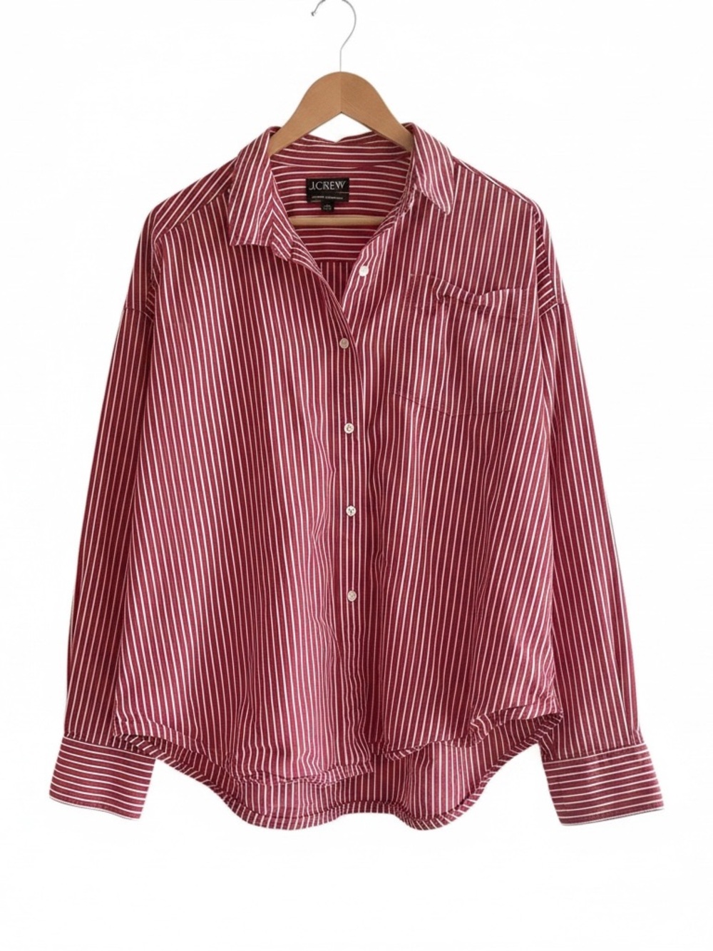 J.Crew Étienne Oversized Striped Button-Down Shirt Red White Size XXL